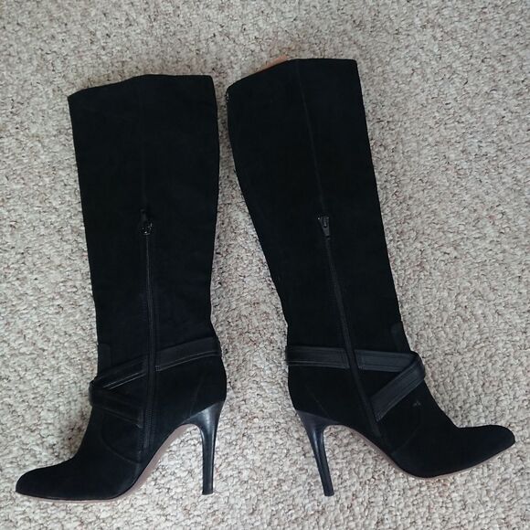 Coach Milly Suede Leather Vachetta Black Knee boot - Picture 2 of 8